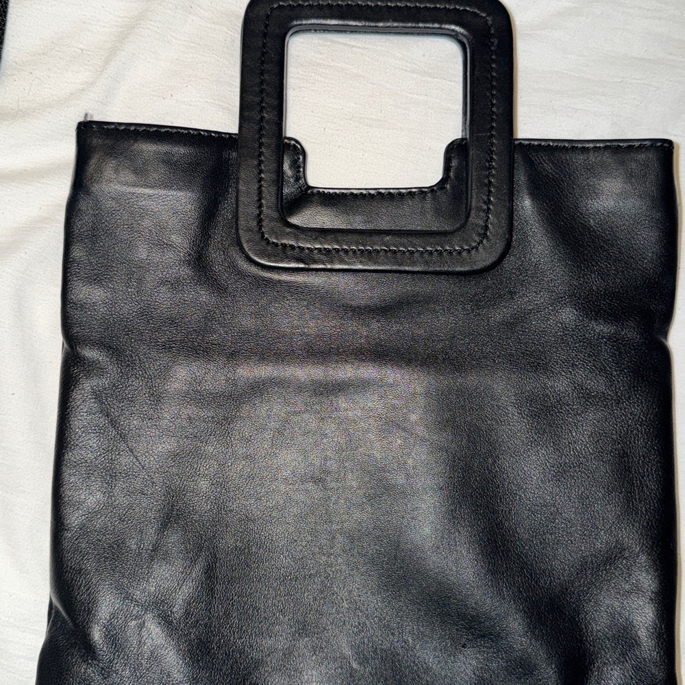 TMRW STUDIO Mateo leather fold over clutch in black - Picture 6 of 9